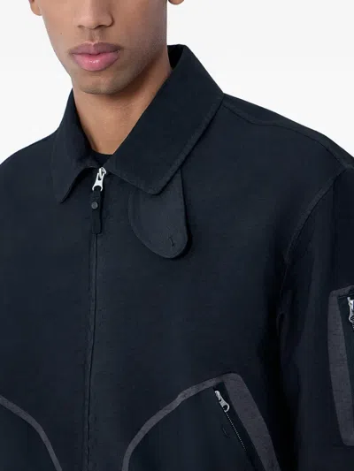 Moos Studio Zip-up Bomber Jacket In Blue