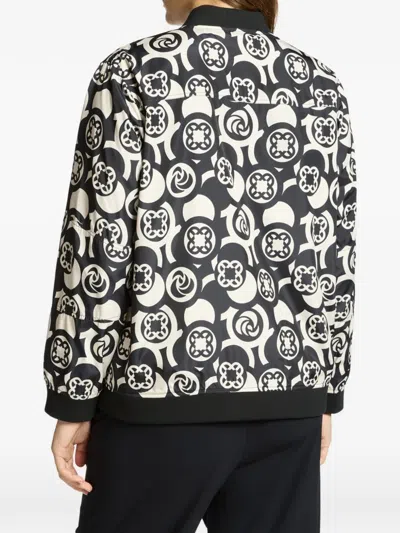 Elena Miro' Monogram-pattern Reversible Jacket In Black