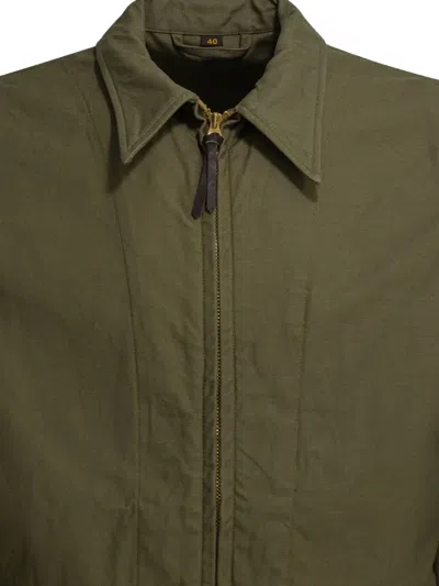 Buzz Rickson's Zip-up Flap-pocket Shirt Jacket In Green