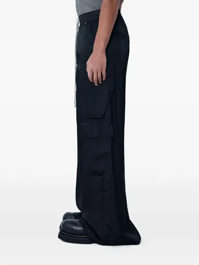 Rick Owens Black Concordians Tailored Cargobelas Cargo Pants In Black
