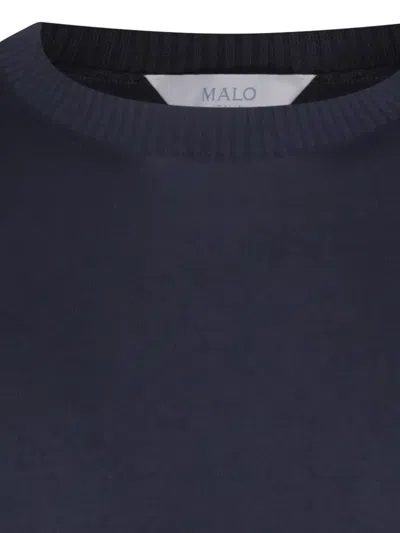 Malo Blue Solid Regular Sweaters In Blue