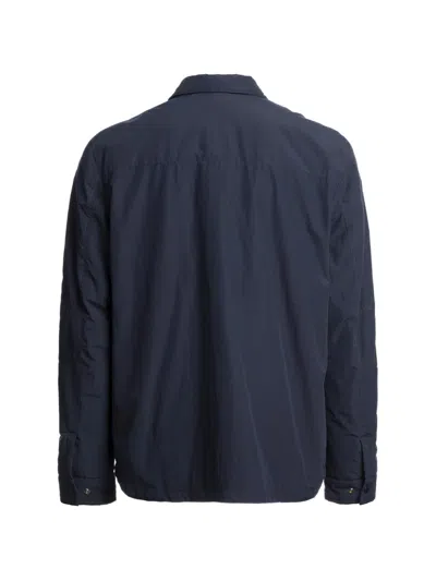 Parajumpers Evander High Collar Overshirt Jacket In Blue