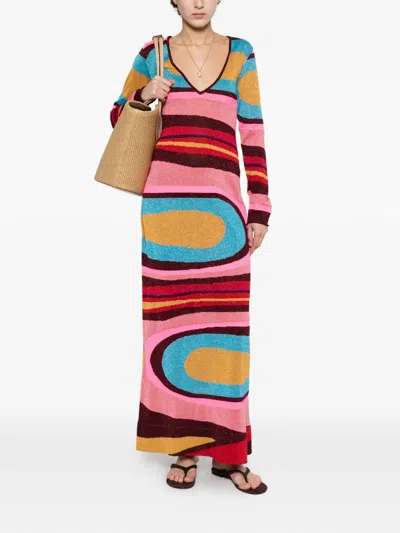 Circus Hotel Abstract-pattern Maxi Dress In Multi