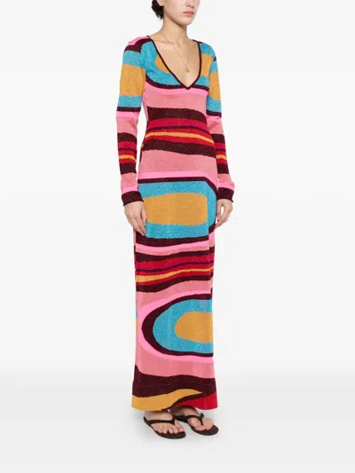Circus Hotel Abstract-pattern Maxi Dress In Multi