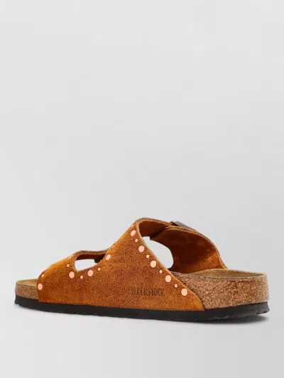 Birkenstock Arizona Rivets Studded Slide Sandal In Brown