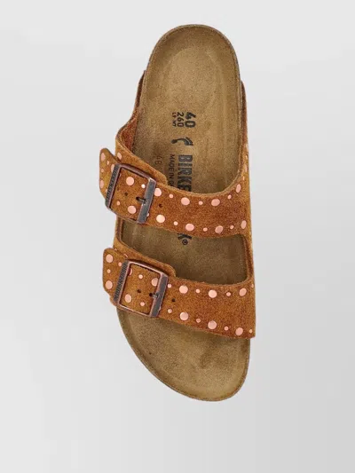 Birkenstock Arizona Rivets Studded Slide Sandal In Brown