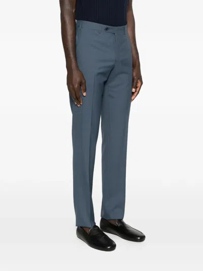 Canali Buttoned Trousers In Blue