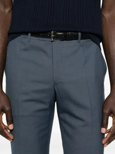 Canali Buttoned Trousers In Blue