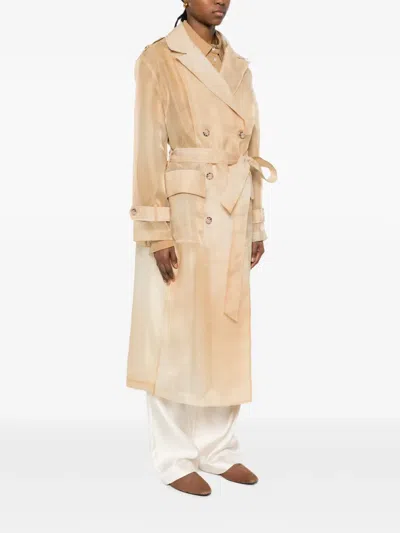 Ermanno Firenze Double-breasted Belted Jacket In Neutral