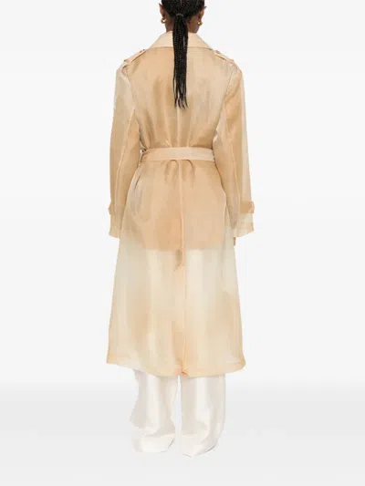 Ermanno Firenze Double-breasted Belted Jacket In Neutral