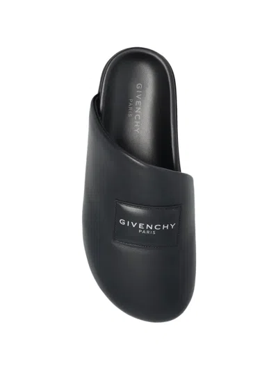 Givenchy Leather Slides In Black