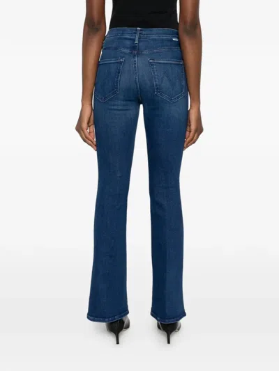 Mother The Weekender Mid Rise Flared Jeans In Kicks And Riffs In Blue
