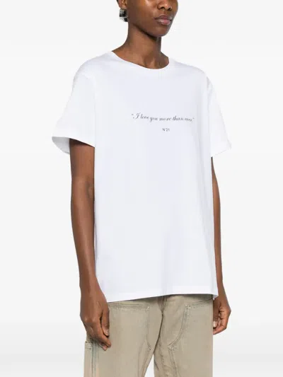 N°21 Quote T-shirt In White