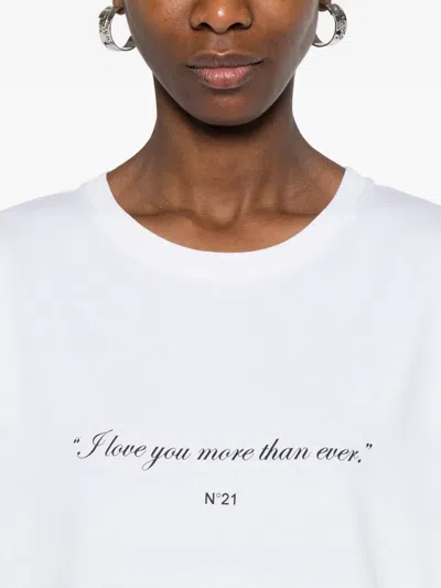 N°21 Quote T-shirt In White
