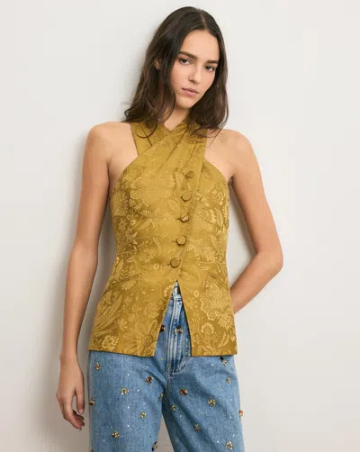 Veronica Beard Pacey Halter Top In Brown