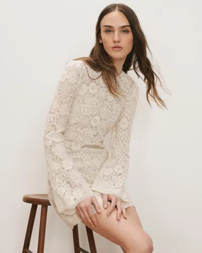 Veronica Beard Teresia Floral Lace A-line Minidress In Neutral
