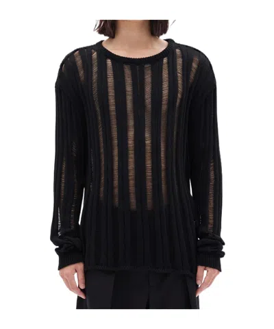 Ann Demeulemeester Danial Ladder Stitch Oversize Sweater In Multi