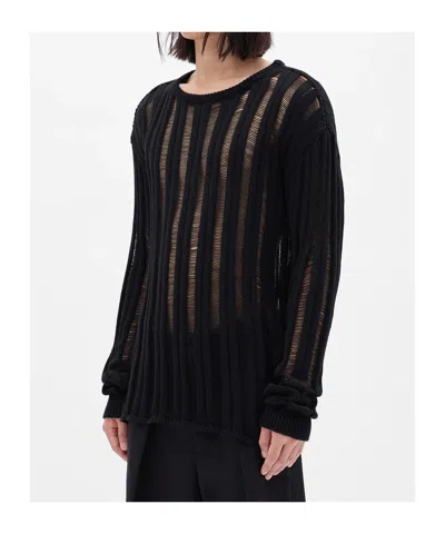 Ann Demeulemeester Danial Ladder Stitch Oversize Sweater In Multi