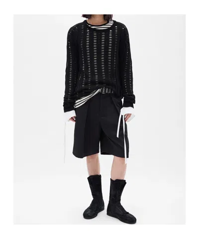 Ann Demeulemeester Danial Ladder Stitch Oversize Sweater In Multi