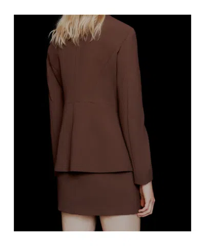 Marella Brown Mltbig Tailored Structured Wool Jacket In Brown