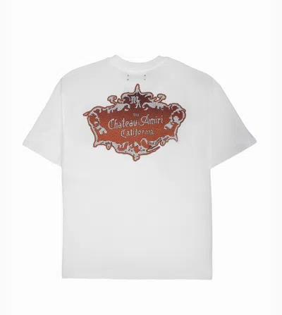 Amiri White Chateau Crest Oversized T-shirt In Red