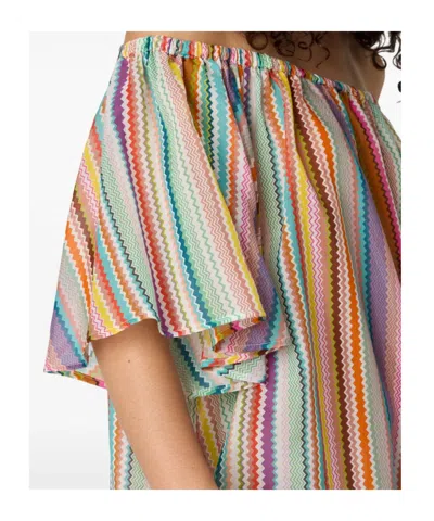 Missoni Off-shoulder Zigzag-pattern Cover-up In Multi