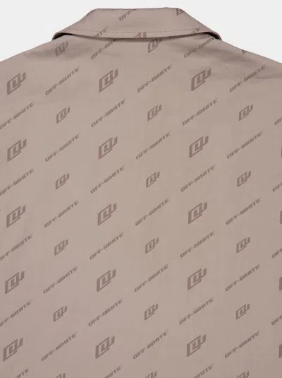 Off-white Monogram-print Short-sleeved Shirt In Brown