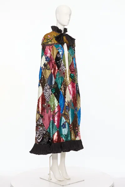 Valentino Sequined Cape In Multi