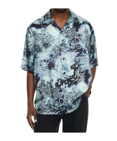 Off-white Multicolor Viscose Pattern Shirt In Blue