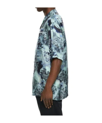 Off-white Multicolor Viscose Pattern Shirt In Blue
