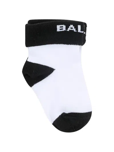 Balmain Logo-pattern Socks In Multi