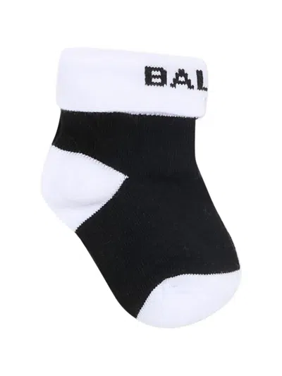 Balmain Logo-pattern Socks In Multi