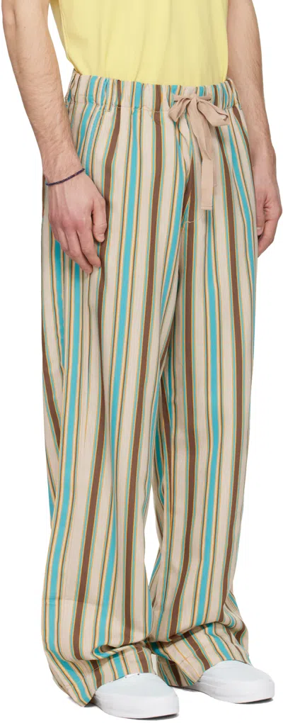 Sanderlak Beige Drawstring Trousers In Multi