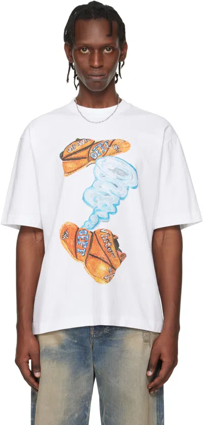 Off-white White Gregory Shimada Edition Diagonal Skate T-shirt In White