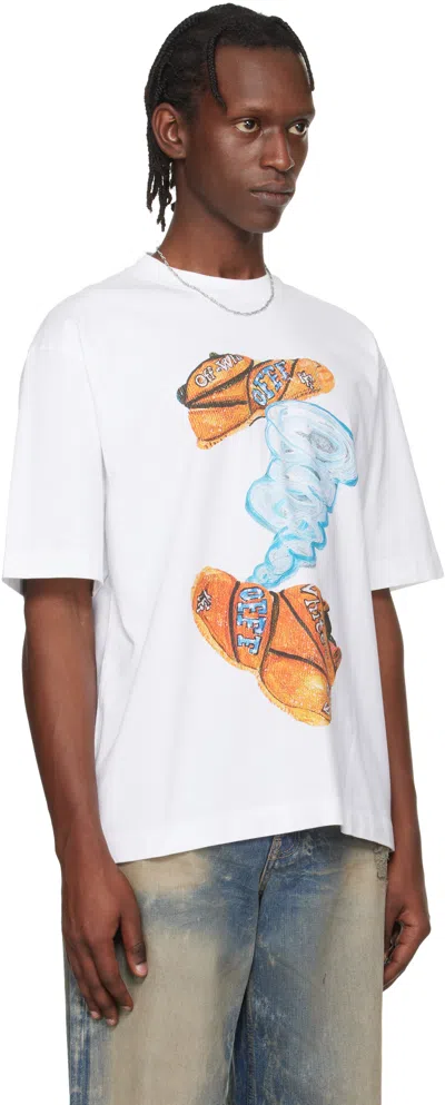 Off-white White Gregory Shimada Edition Diagonal Skate T-shirt In White