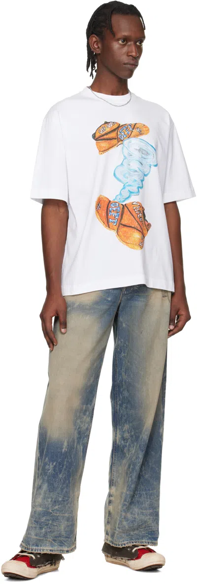 Off-white White Gregory Shimada Edition Diagonal Skate T-shirt In White