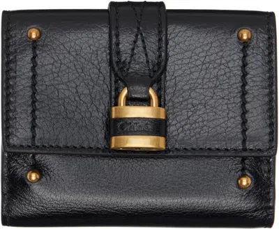 Chloé Paddington Embellished Textured-leather Cardholder In Black