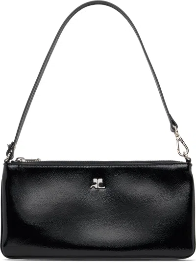 Courrèges Rectangular Naplack Pouch Adjustable Strap In Black