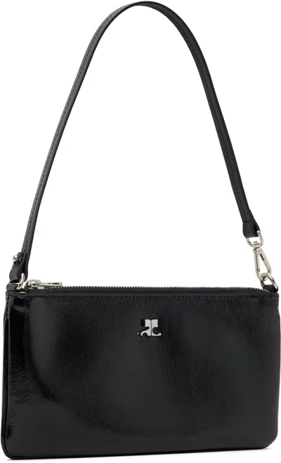 Courrèges Rectangular Naplack Pouch Adjustable Strap In Black