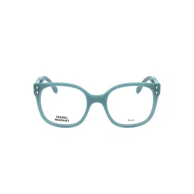Isabel Marant Ladies Blue Rectangular Eyeglass Frames Im 0021 In Green