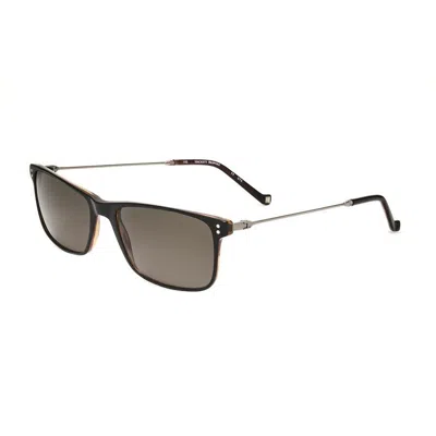 Hackett Men's Black Rectangular Sunglasses Hebs263-039-4 In Brown