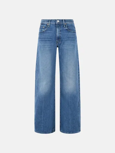 Mother Jeans The Rerun Zip Sneak With Belt Loops And Logo Embroidery On The Back In Blue Denim For Women