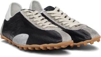 Maison Margiela Sneakers Sprinters In Suede And Leather With Vintage Finish In Black