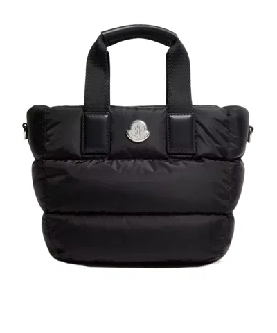 Moncler Borsa A Mano Caradoc Mini In Tessuto Nero Donna In Black