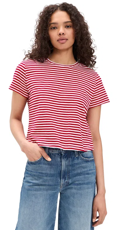 Madewell The Boxy Crop Tee In Soft Slub Festival Red In Pink