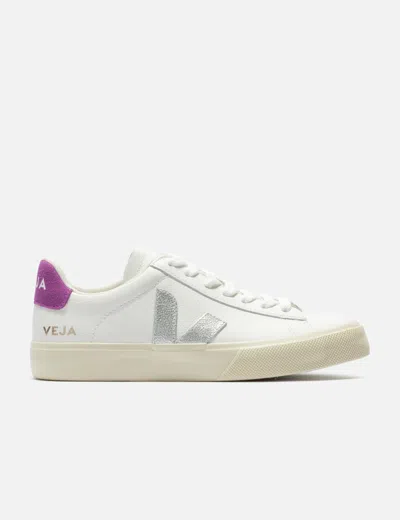 Veja Sneakers Campo Chromefree White Silver Ultraviolet In Multi