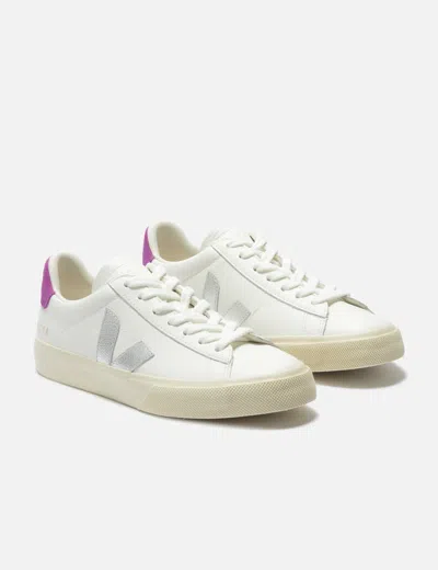 Veja Sneakers Campo Chromefree White Silver Ultraviolet In Multi