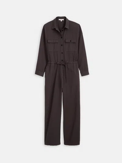 Alex Mill Ricard Long Sleeve Cotton Jumpsuit In Brown