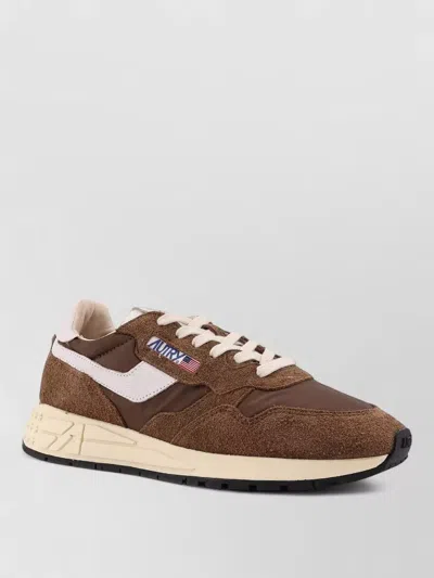 Autry Brown Leather Sneakers With Timeless Design In Brown