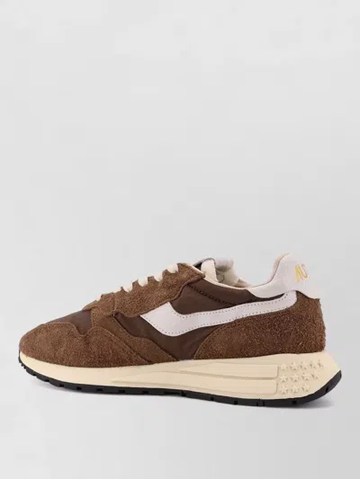 Autry Brown Leather Sneakers With Timeless Design In Brown